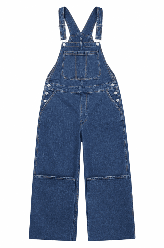 GAP SALOPETTE DENIM WIDE LEG BLU DONNA PRE OWNED L
