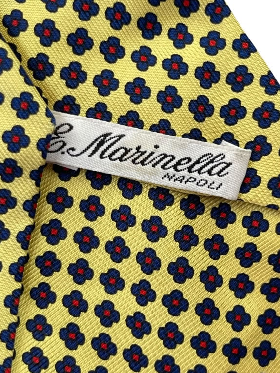 E MARINELLA TIE CLASSIC YELLOW MENS PRE OWNED