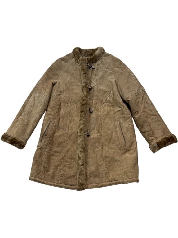 EAST BODY SHEARLING COAT VINTAGE BEIGE WOMENS PRE OWNED M