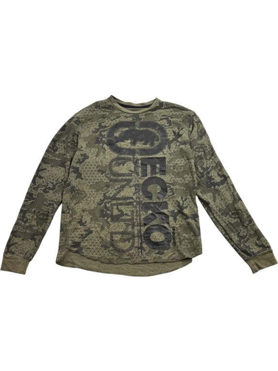 ECKO UNLTD. ΜΠΛΟΥΖΑ ΜΑΚΡΥΜΑΝΙΚΗ WAFFLE KNIT CAMO KHAKI UNISEX L