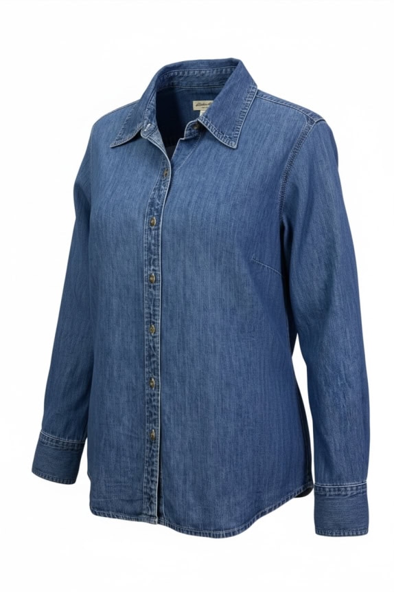 EDDIE BAUER ΠΟΥΚΑΜΙΣΟ DENIM ΜΠΛΕ ΓΥΝΑΙΚΕΙΟ L