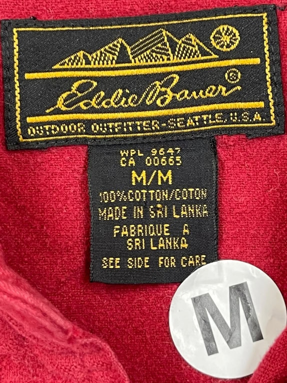 EDDIE BAUER ΠΟΥΚΑΜΙΣΟ ΜΑΚΡΥΜΑΝΙΚΟ VINTAGE ΚΟΚΚΙΝΟ ΑΝΤΡΙΚΟ M pre-owned