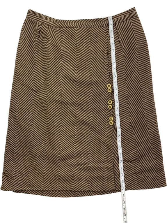 ELENA MIRO GONNA VINTAGE A SPINA DI PESCE MARRONE DA DONNA XL