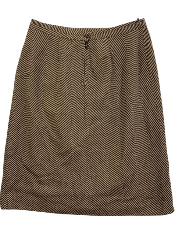 ELENA MIRO GONNA VINTAGE A SPINA DI PESCE MARRONE DA DONNA XL