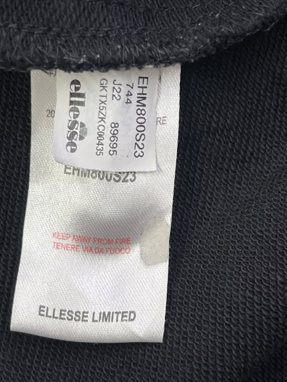 ELLESSE JOGGER PANTS MINIMAL NERO UNISEX PRE OWNED XL