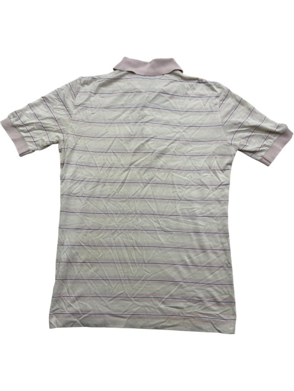 ELLESSE Polo Shirt Ριγέ Vintage Logo Λευκό/Ροζ Ανδρικό S