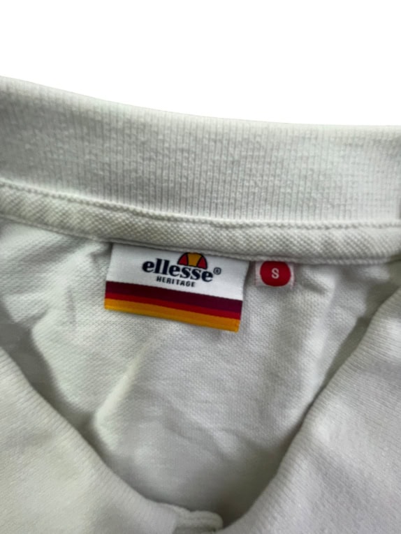 ELLESSE Polo T-Shirt Λευκό Heritage Logo UNISEX S