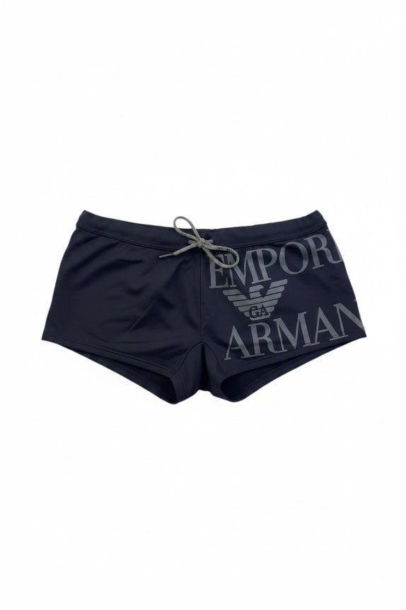 EMPORIO ARMANI SWIM BOXER MINIMAL BLACK MEN PRE OWNED L