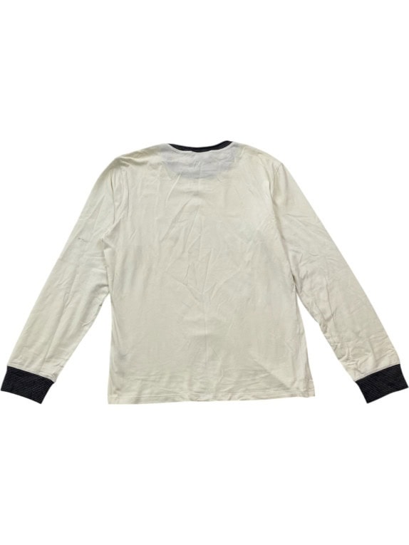 EMPORIO ARMANI MAGLIA A MANICHE LUNGHE MINIMAL OFF WHITE UNISEX PRE OWNED L