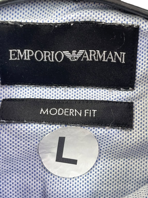 EMPORIO ARMANI ΠΟΥΚΑΜΙΣΟ MINIMAL ΑΝΟΙΧΤΟ ΜΠΛΕ ΑΝΤΡΙΚΟ PRE OWNED L