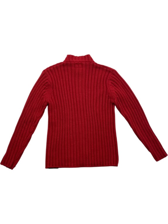 Energie Ribbed Knit Zip Cardigan Red Men's M