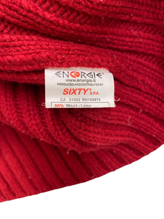 Energie Ribbed Knit Zip Cardigan Red Men's M