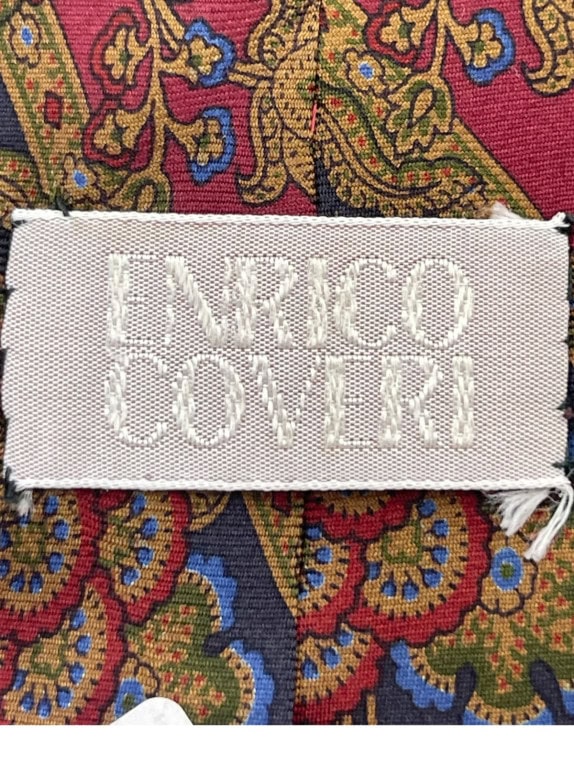 ENRICO COVERI ΓΡΑΒΑΤΑ VINTAGE PAISLEY ΜΠΟΡΝΤΟ NAVY ΑΝΤΡΙΚΗ PRE OWNED
