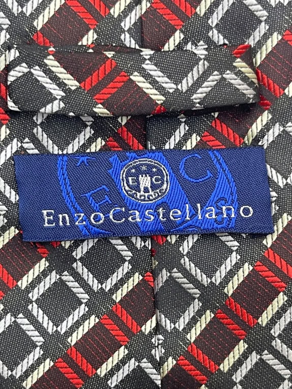 ENZO CASTELLANO ΓΡΑΒΑΤΑ ΓΕΩΜΕΤΡΙΚΗ ΜΑΥΡΗ ΑΝΤΡΙΚΟ PRE OWNED