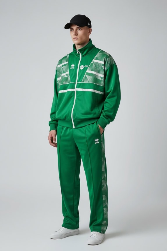 ERREA Vintage Tracksuit Fiera Milano Logo Green Men's Large