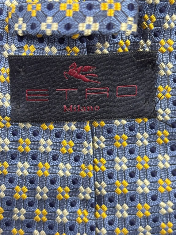 ETRO CRAVATTA CLASSICA BLU UOMO PRE OWNED