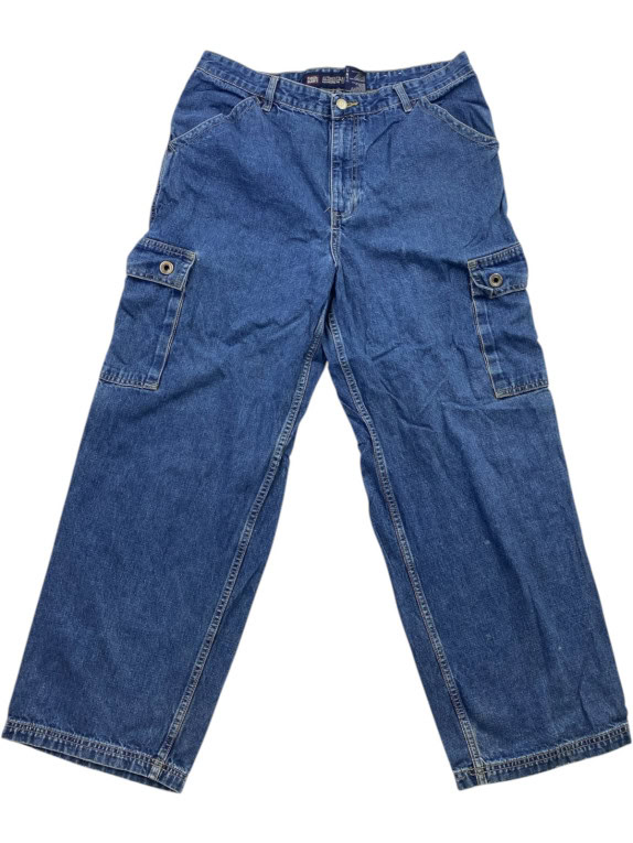 FADED GLORY CARGO JEANS UTILITY DARK WASH BLUE MEN PRE OWNED L
