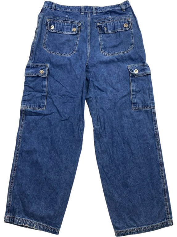 FADED GLORY CARGO JEANS UTILITY DARK WASH BLUE MEN PRE OWNED L