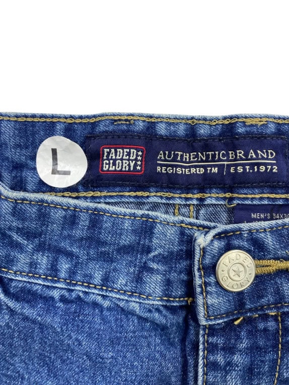 FADED GLORY CARGO JEANS UTILITY DARK WASH BLUE MEN PRE OWNED L