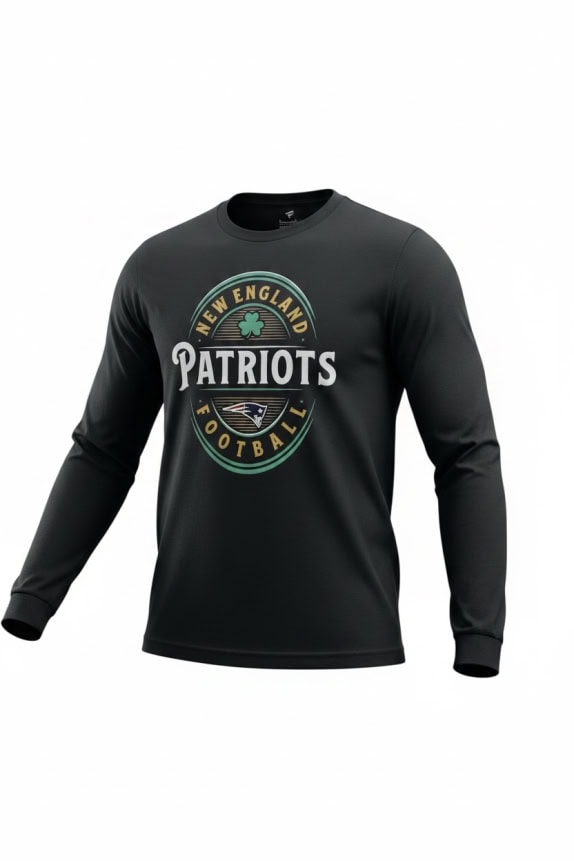 FANATICS MAGLIA A MANICHE LUNGHE NEW ENGLAND PATRIOTS LOGO NERA UNISEX M usata
