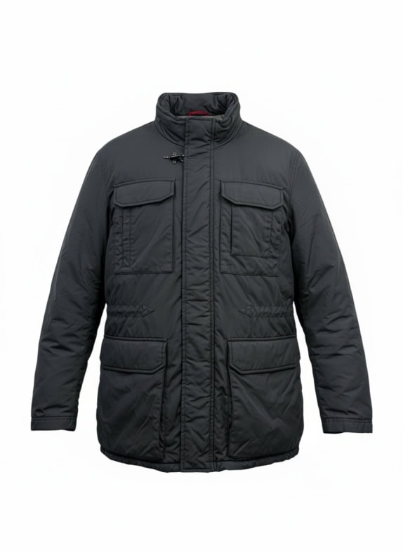 FAY ΜΠΟΥΦΑΝ FIELD JACKET LOGO BUCKLE ΜΑΥΡΟ ΑΝΔΡΙΚΟ XL
