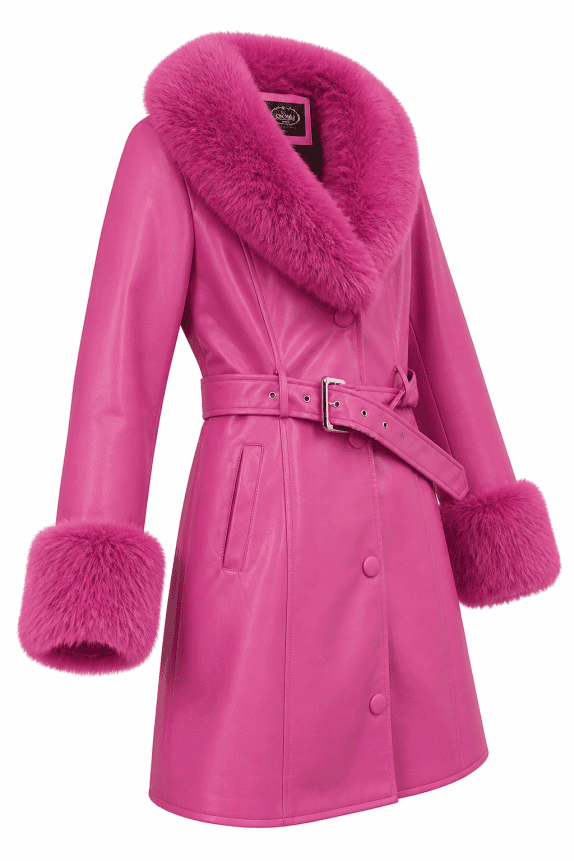 Y2K FDM CAPPOTTO IN পেলliccia STRUTTURATO ROSA DONNA PRE OWNED M