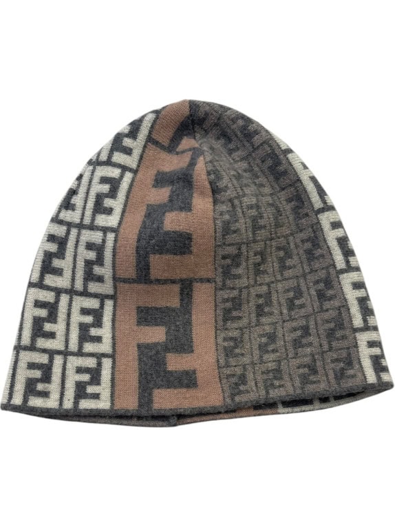 FENDI ΣΚΟΥΦΟΣ MONOGRAM ΚΑΦΕ ΓΚΡΙ UNISEX PRE OWNED