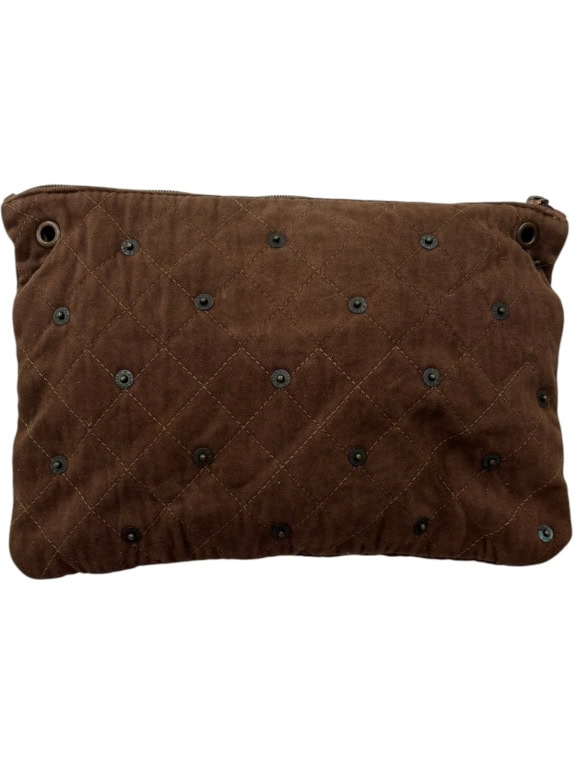 FENDISSIME CLUTCH BAG VINTAGE BROWN UNISEX PRE OWNED