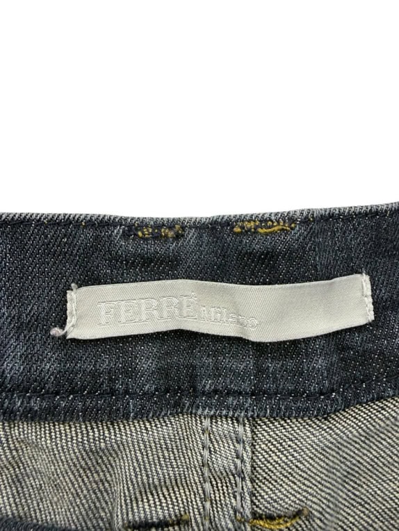 FERRE MILANO Τζιν Παντελόνι Vintage Λογότυπο στην Τσέπη Μπλε Ανδρικό S