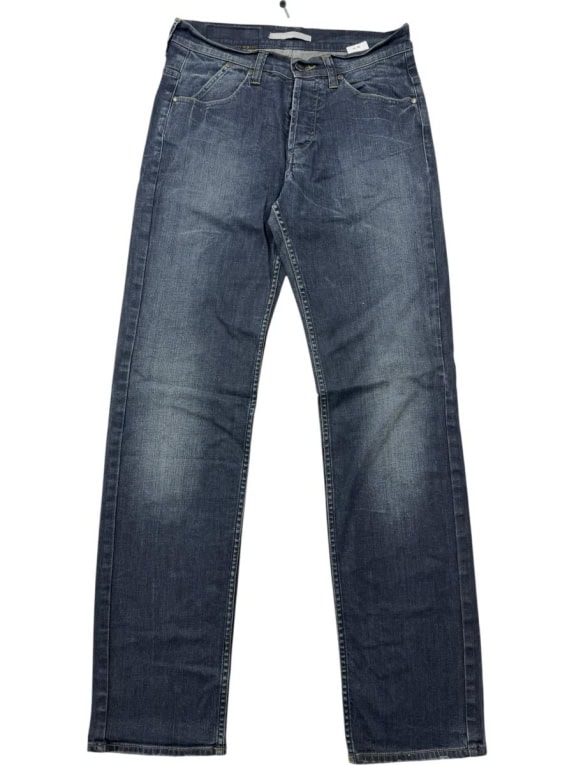 FERRE MILANO Jeans vintage da uomo blu con logo sulla tasca S