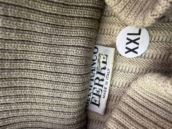 FERRE GIACCA IN MAGLIA MINIMAL BEIGE UOMO PRE OWNED XL