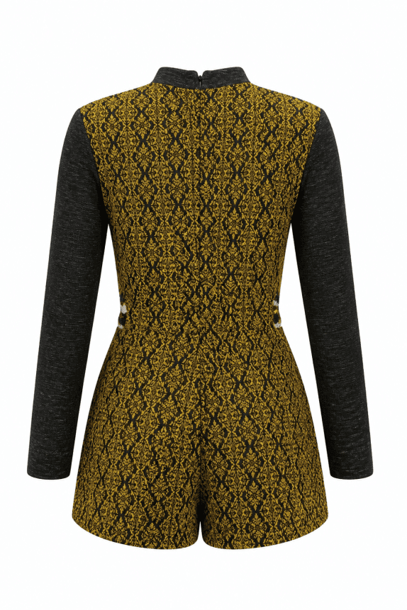 1989 FERRETTI TOP MANICA LUNGA COLLO ALTO VINTAGE NERO ORO DONNA PRE OWNED L