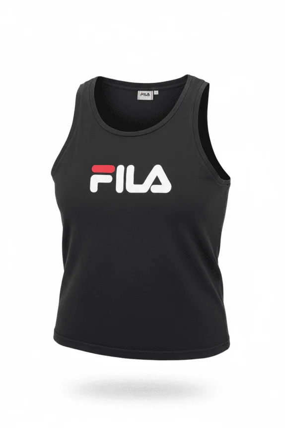 FILA ΑΜΑΝΙΚΗ ΜΠΛΟΥΖΑ (TANK TOP) ΜΕ ΜΕΓΑΛΟ ΛΟΓΟΤΥΠΟ ΜΑΥΡΗ ΓΥΝΑΙΚΕΙΑ LARGE