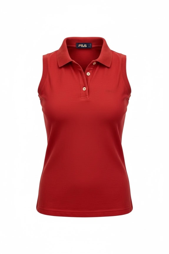 FILA ΑΜΑΝΙΚΗ POLO ΜΠΛΟΥΖΑ VINTAGE ΚΟΚΚΙΝΗ ΓΥΝΑΙΚΕΙΟ S