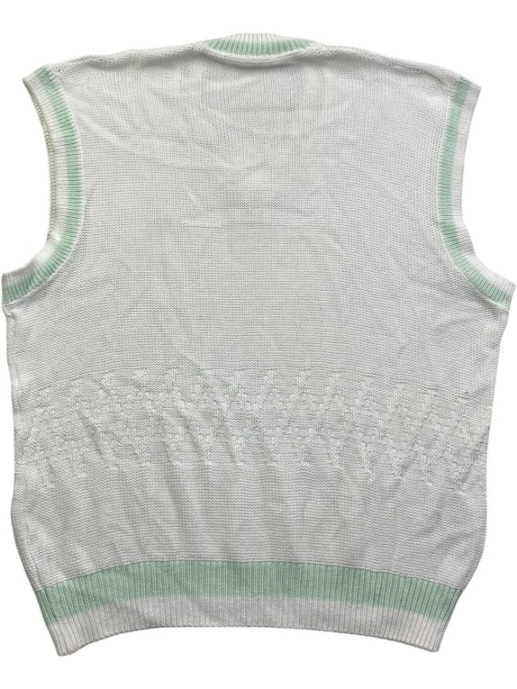FILA SLEEVELESS KNIT VEST VINTAGE LOGO WHITE/GREEN MENS L