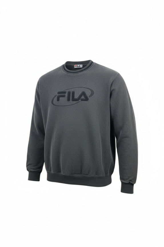 Fila Felpa da Uomo Grigia con Logo in Rilievo Taglia XL