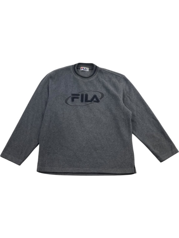 Fila Men’s Grey Sweatshirt with Embossed Logo Size XL