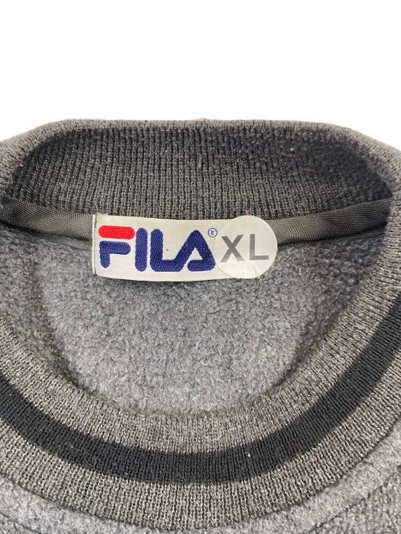 Fila Men’s Grey Sweatshirt with Embossed Logo Size XL
