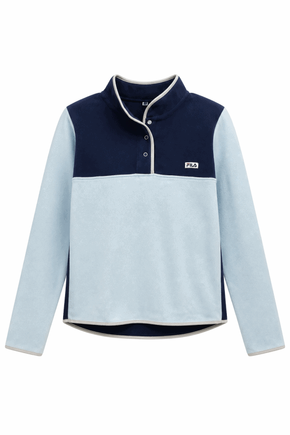 90s FILA FLEECE TOP MINIMAL BLUE MEN PRE OWNED M