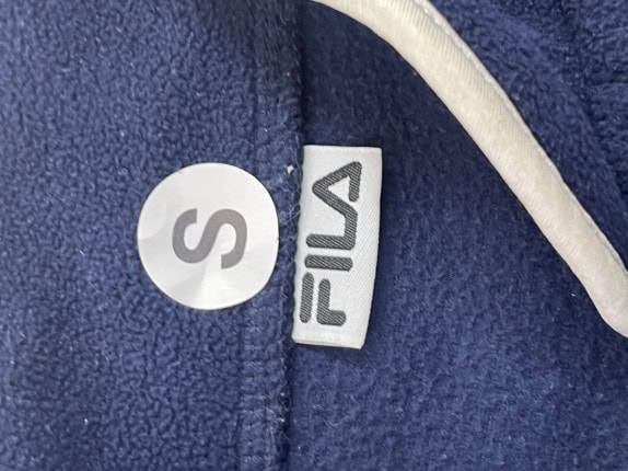 90s FILA FLEECE TOP MINIMAL BLUE MEN PRE OWNED M