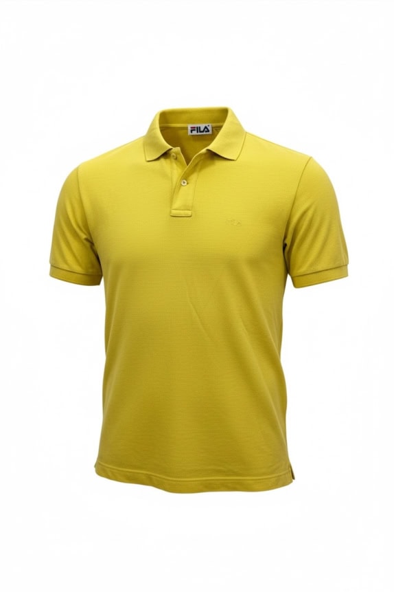 FILA POLO SHIRT VINTAGE WITH EMBROIDERED LOGO YELLOW MEN'S M