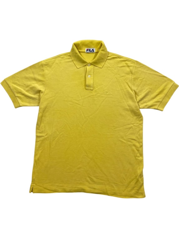 FILA polo vintage con logo ricamato gialla da uomo M