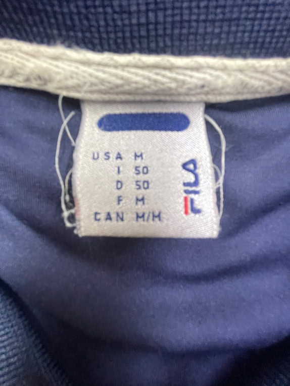 FILA Polo con logo vintage blu da uomo M