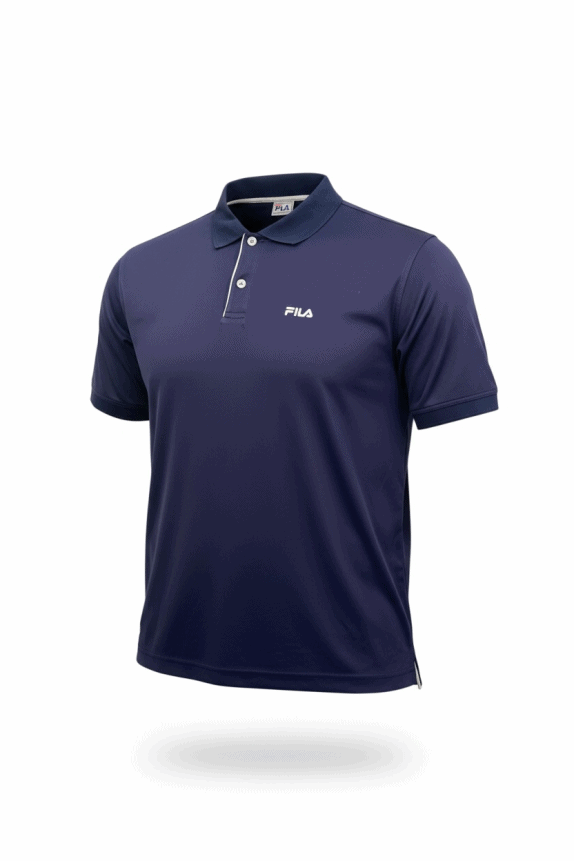 FILA Polo con logo vintage blu da uomo M
