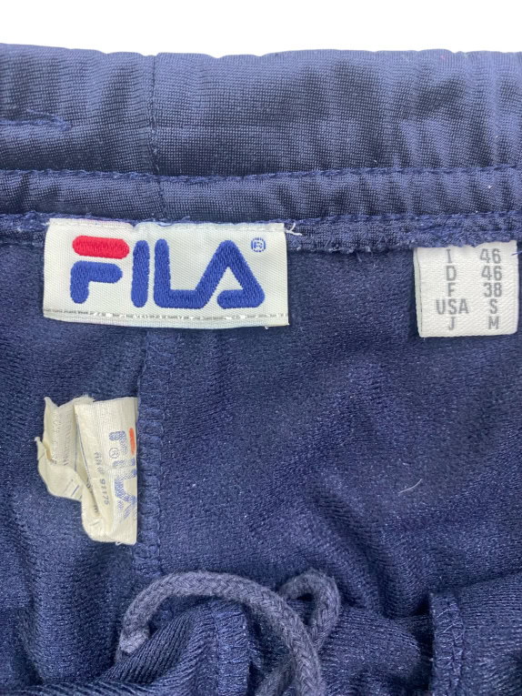 Fila Pantaloni della tuta con logo vintage blu da uomo M