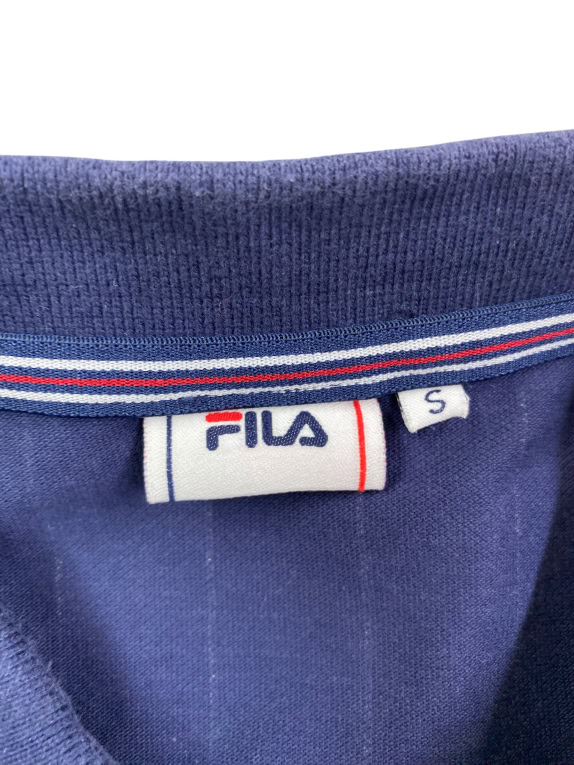 FILA POLO SHIRT WITH STRIPES AND LOGO NAVY BLUE MEN'S S