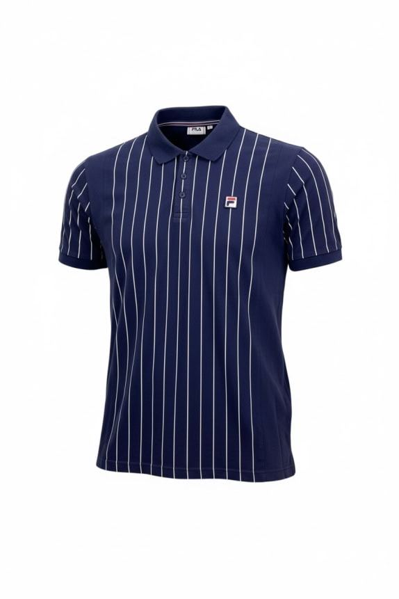 FILA POLO ΜΠΛΟΥΖΑ ΜΕ ΡΙΓΕΣ ΚΑΙ ΛΟΓΟΤΥΠΟ ΜΠΛΕ ΑΝΔΡΙΚΗ S
