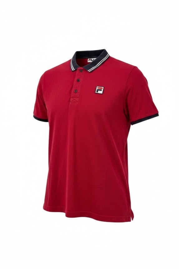 FILA POLO SHIRT SPORTSWEAR RED MEN PRE OWNED XL