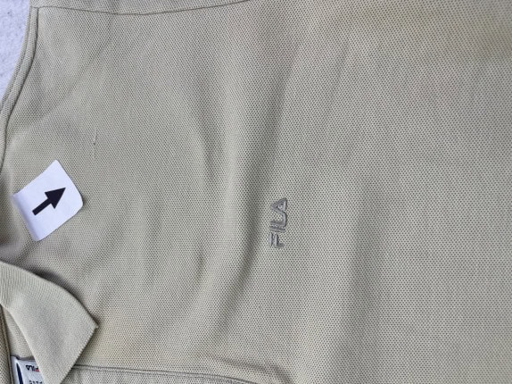FILA POLO SHIRT MINIMAL BEIGE MEN PRE OWNED L