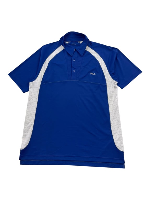 FILA Polo Shirt Performance Mesh Details Μπλε Ανδρικό Large